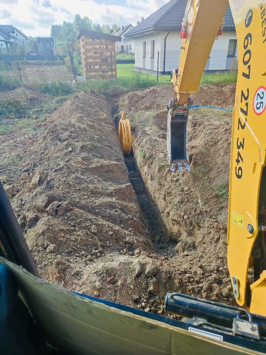 Usługi Koparko-Ładowarką Prace ziemne Wykopy Białystok Okolice Wynajem
