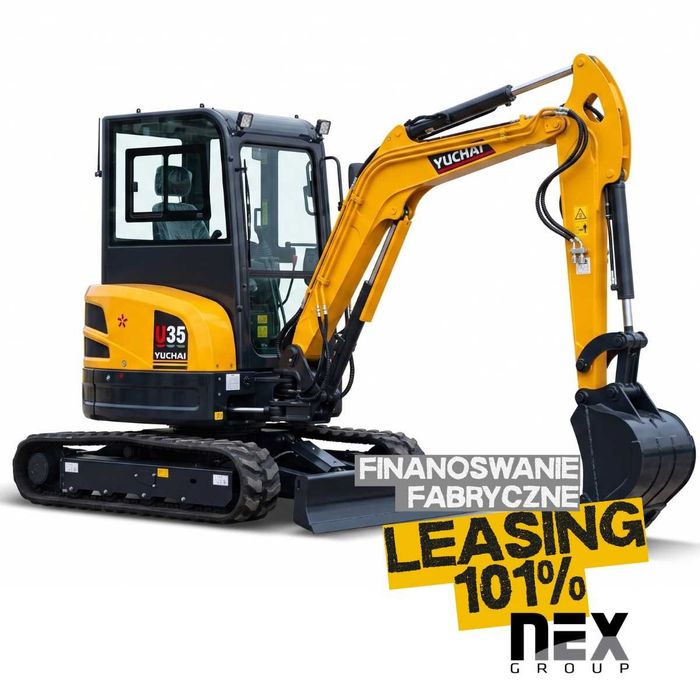 Finansowanie 101% Koparka YUCHAI U35 KLIMA | Silnik YANMAR | 3,9t | NOWA – Gwarancja