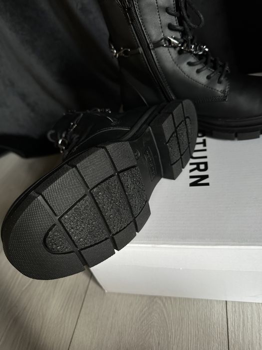 Yourturn botki sznurowane łańcuch 38 buty czarne traktory zalando