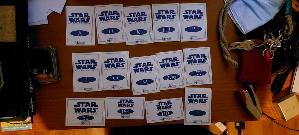 Star wars cromos e películas
