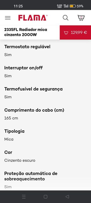 Radiador Confort mica flama 2335fl