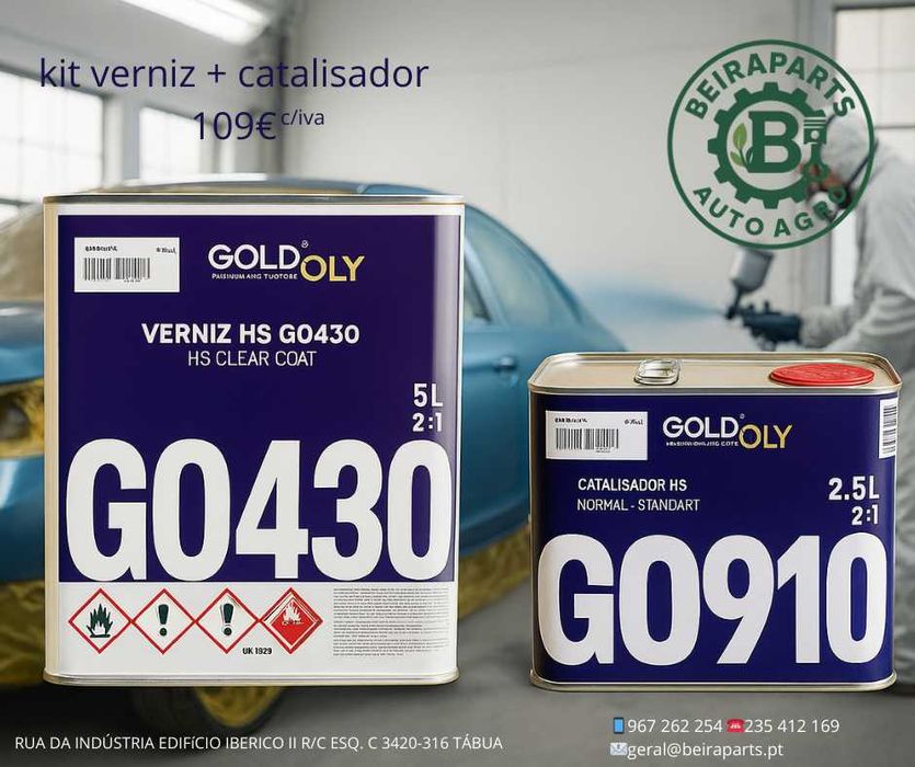 Verniz 2K HS GO430 – Alto Brilho, Secagem Rápida
