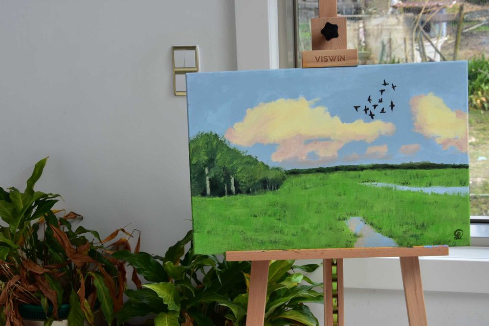 Quadro - Pintura a Acrílico Original "Prados de Migração"