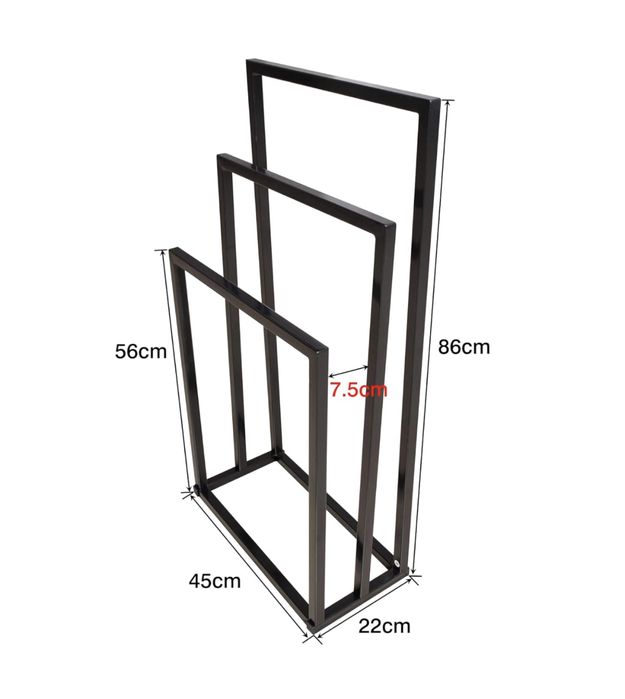 Nowy JELUTE wolnostojący metalowy wieszak na ręczniki, 3 poziomy!