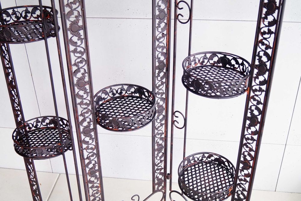 Duży metalowy rustykalny kwietnik parawan retro ogród