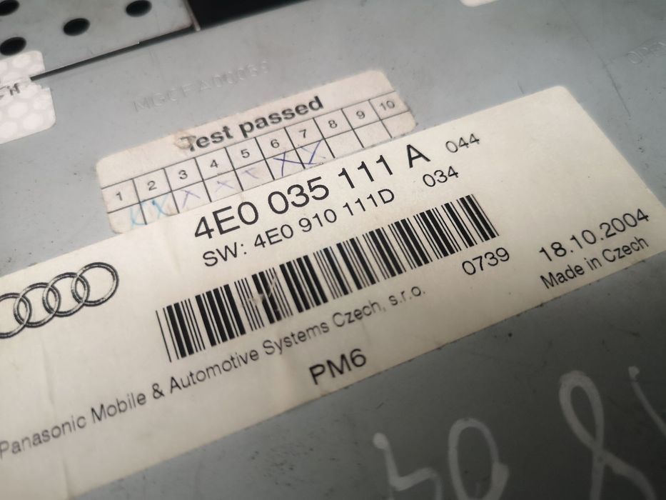 Caixa CD Leitura CD  6CD  ORIGINAL AUDI A8 D3 4E0 2003- EPC OEM