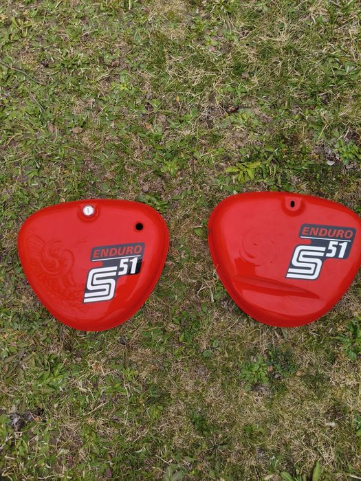 Pokrywy + bak paliwa Simson S51 enduro czerwone