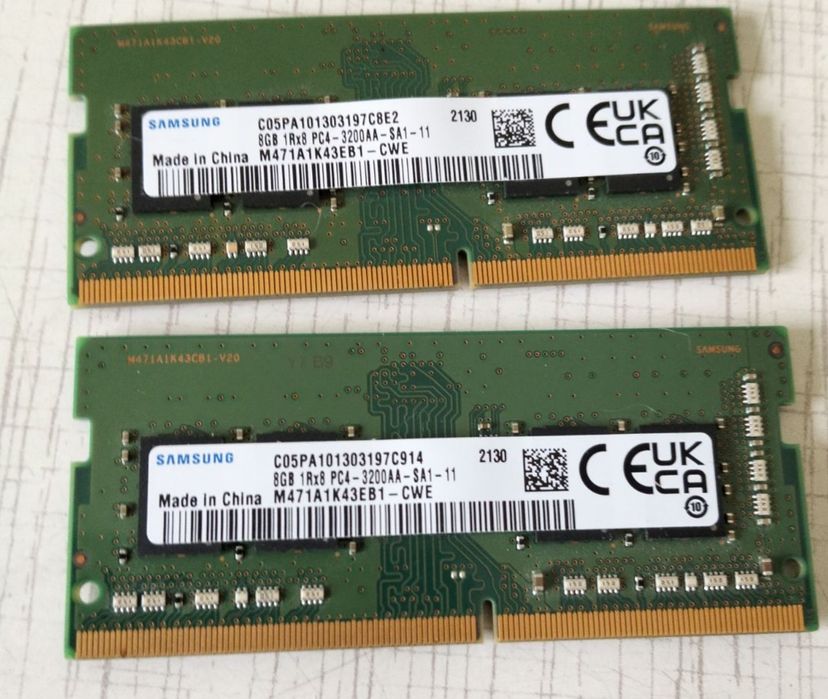 Оперативна  память samsung  so-dimm ddr4   pc4 -3200   16gb (2×8)