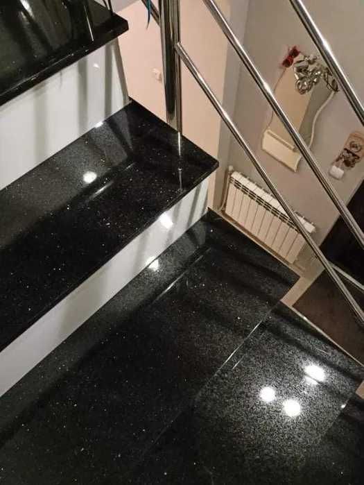 Granit Black Galaxy, czarny, kamień naturalny, płytki, stopnie, blaty