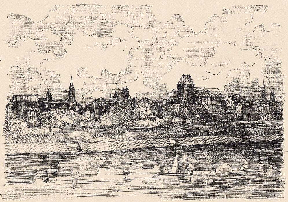 3 prace tworzące cykl pt."Warszawa w grafice "