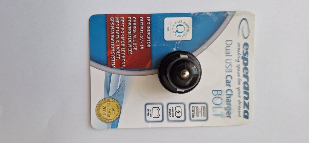 Ładowarka ESPERANZA samochodowa 2 x USB EZ107