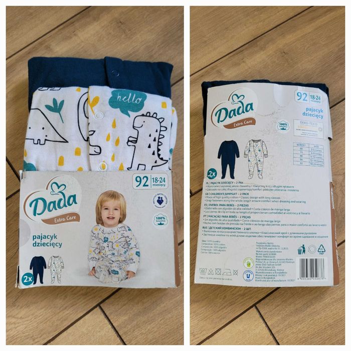 Zestaw (nowy) 5 pajacy 92 18-24 Carter's 5pak bawełna piżama śpiochy