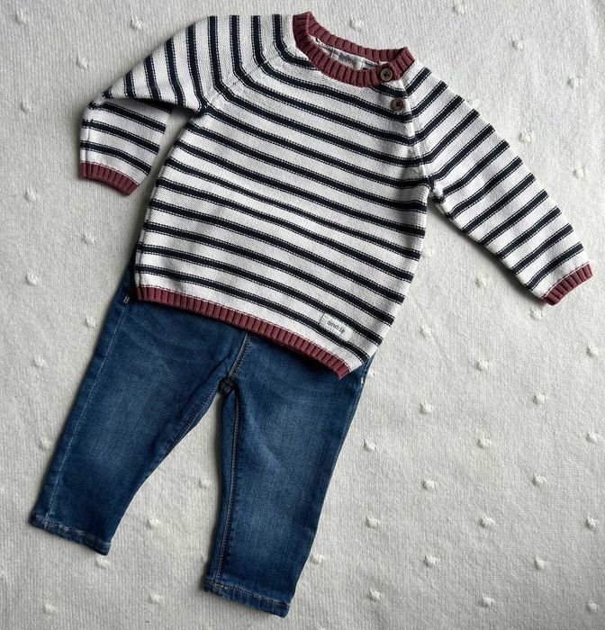 Sweter niemowlęcy w paski 3-6M (68)