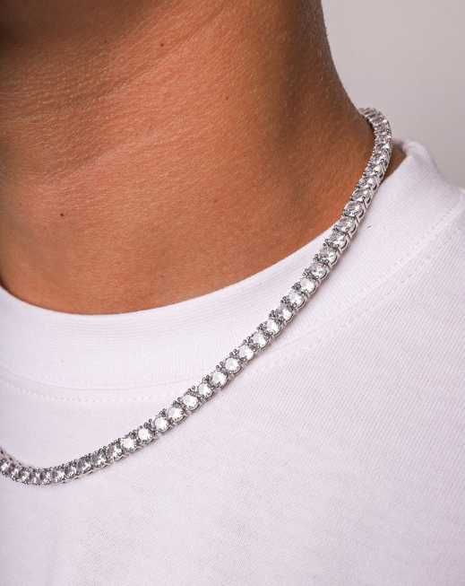 Colar de Ténis com Corte Redondo de 4mm com Zircónias Cúbicas Redondas