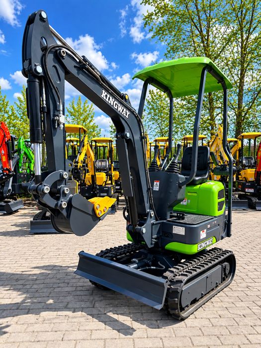 NOWA MINIKoparka KINGWAY Marc XN10 PRO 1000kg Ramię Skr GŁĘBOKOŚĆ 2m 3 Łyżki CHŁODNICA