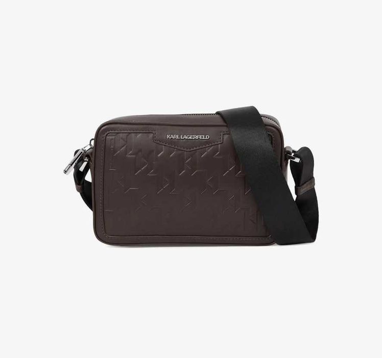 100% ОРИГІНАЛ Karl Lagerfeld K/Loom monogram leather crossbody bag NEW натуральна шкіра чоловіча сумка хакі через плече нова колекція 2026