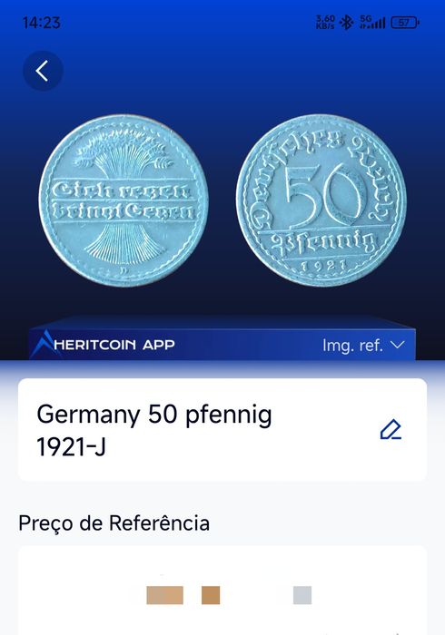 2 Moedas antigas de 1920 e 1921