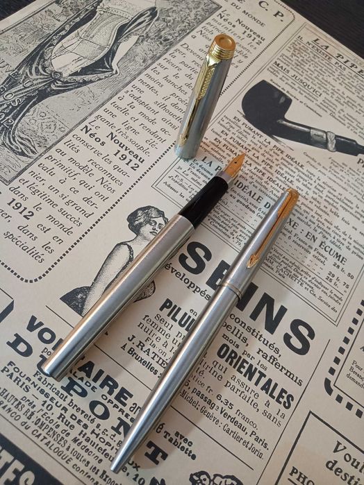 Caneta e esferográfica Parker 75 Flighter Deluxe aparo em ouro