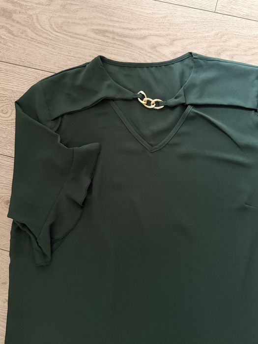 Ciemnozielona Elegancka bluzka