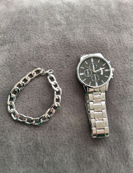 Conjunto de relógio e pulseira homem Novo