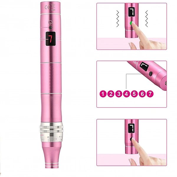 DERMA PRO Bezprzewodowy Derma Pen urządzenie do Mezoterapii + 12 Kartr