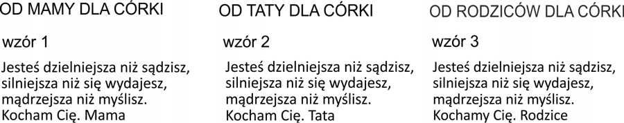 Bransoletka sznurkowa stal Z GRAWEREM dla CÓRKI