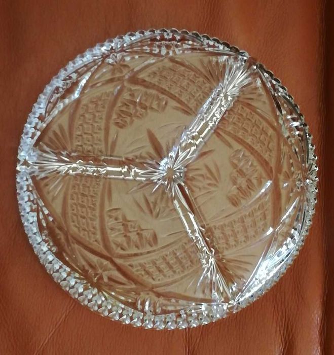 Prato redondo e ou Travessa oval vidro cristal para aperitivos