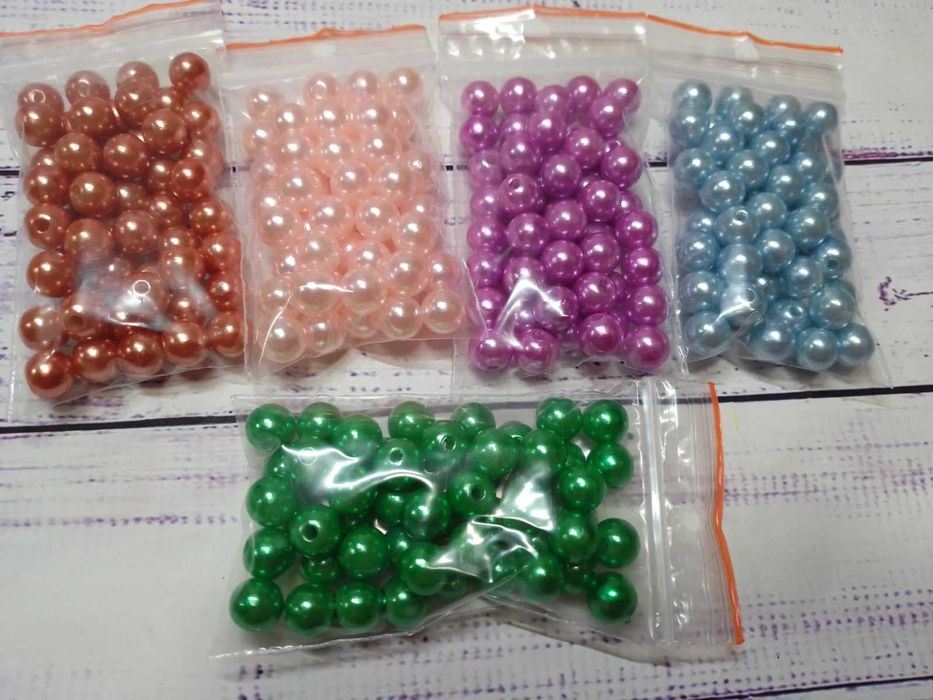 Бусины диаметром 8 мм золото, серебро. 24 цвета.