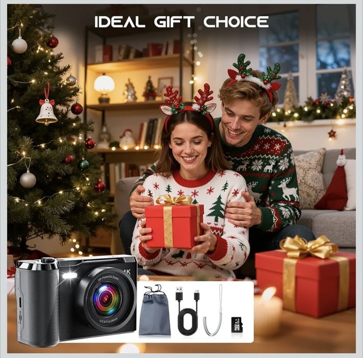 Цифрова 4К камера, 56 Мп,зум ×16, sd карта 32 Гб, автофокус, спалах.