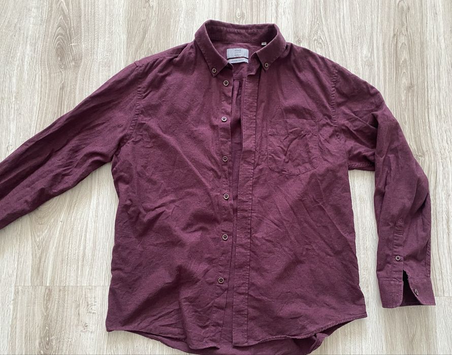 Bordowa flanelowa koszula Mark&Spencer m bawełna