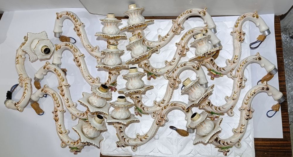 UNIKAT! Żyrandol Capodimonte Ceramiche Cavalli 18-ramienny Bassano