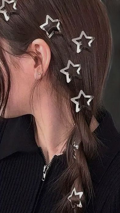 NOWE 10 sztuk Spinki Gwiazdy Gwiazdki srebrne do włosów 3 cm