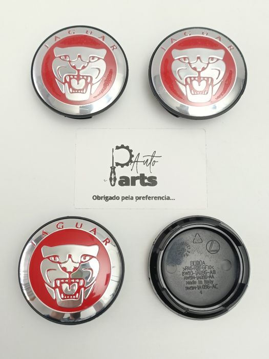Conjunto 4 Centros de jante Jaguar 58mm