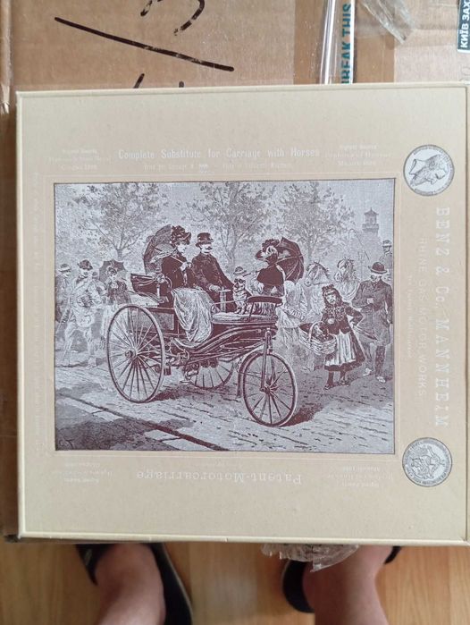 Вінтажна коробка Fisba Stoffels носові хустинки Daimler Mercedes Benz