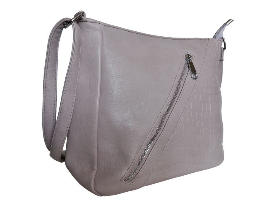 Klasyczna Torebka Damska Listonoszka Na Ramię - Beżowa