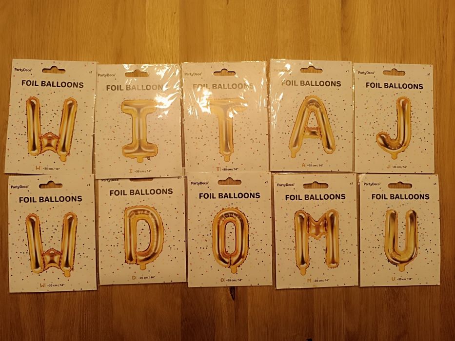 Napis Witaj w domu, 10 balonów