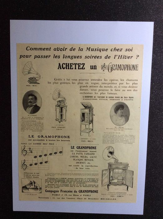 Publicidade: Le Gramophone ( Compagnie française du Gramophone ), 1908