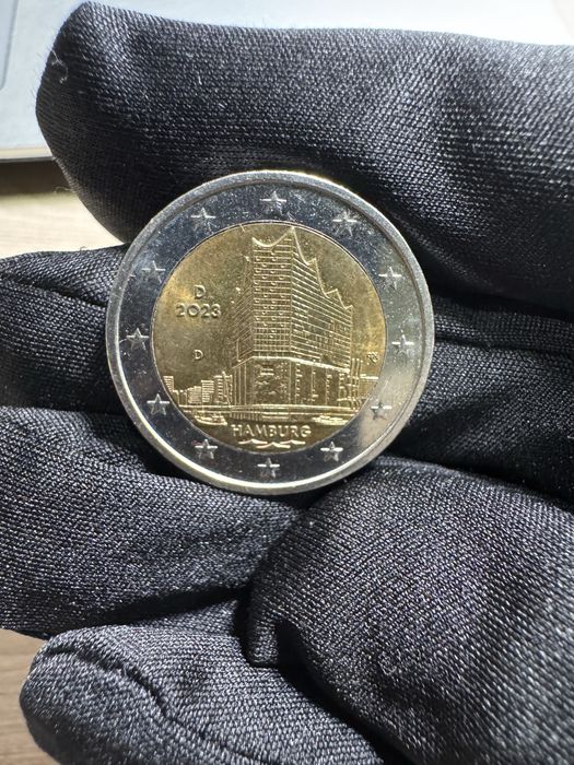 Германия 2 евро 2023 г. Федеральная земля Гамбург- Эльбская филармония