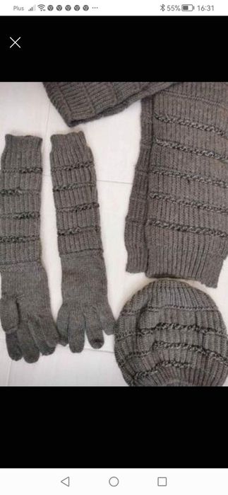 Komplet czapka szalik rękawiczki Monnari