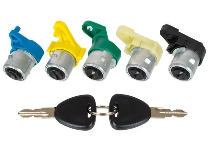 Kit 5 fechos Canhões portas com chaves Renault Kangoo Mk1 NOVOS
