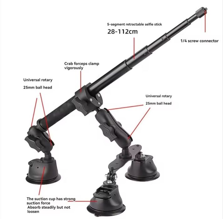 Niewidzialny selfiestick do kamer Insta360 x5, x4, x3. DJI Osmo GoPro