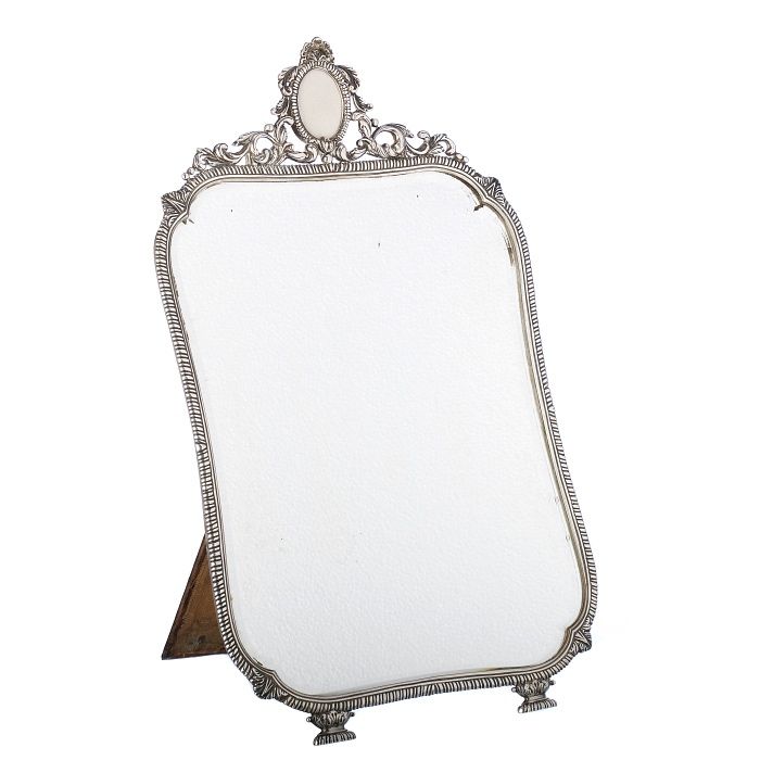 Espelho de mesa antigo e prata