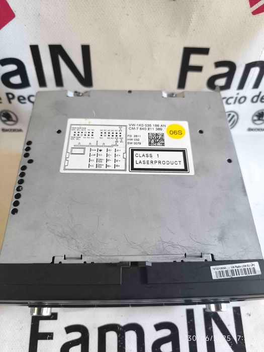 Rádio / Auto Rádio VW GOLF VI 1.2 TSI (77 kW / 105 cv) [11.2008 - 11.2012] 1K0035186AN (OEM)