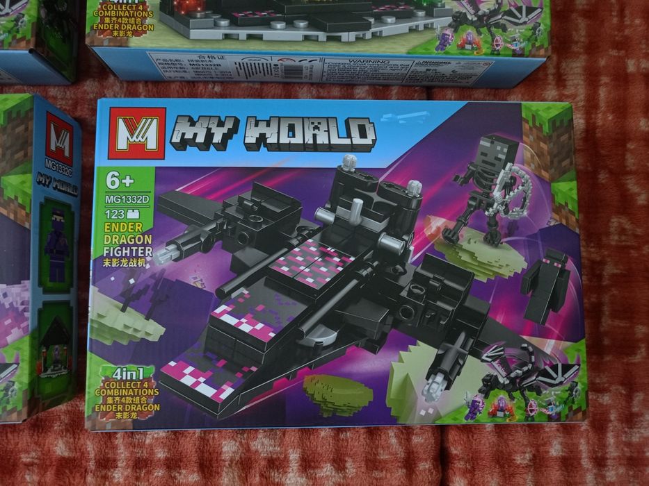 NOWE Mega zestaw klocków Minecraft My World Smok Endu 4 pudełka