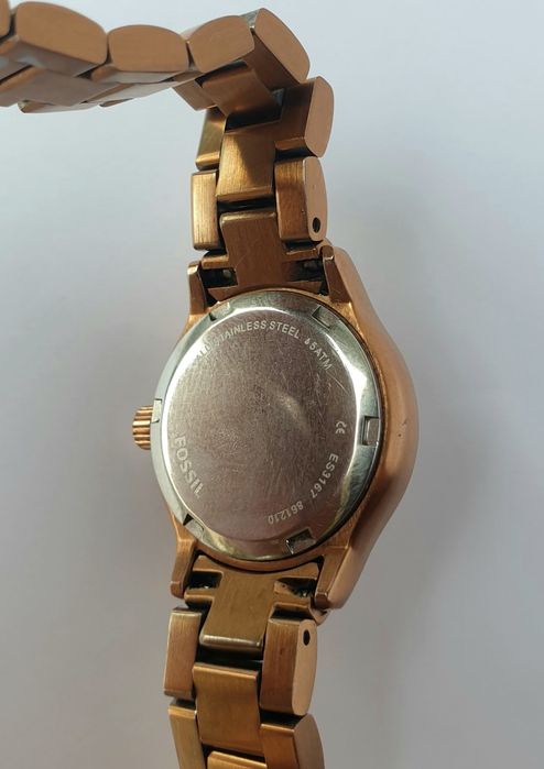 Zegarek damski Fossil złocony date-just