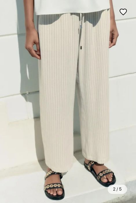 ZARA штани із сумішевого льону  S