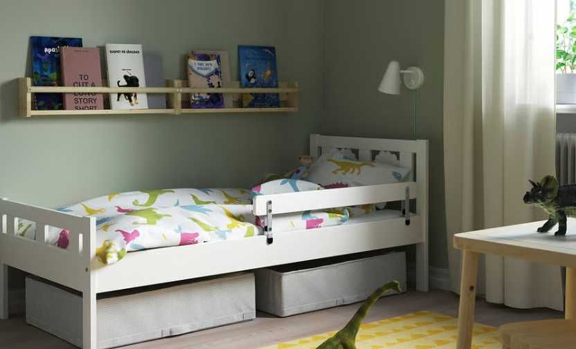 KRITTER Estrutura cama c/estrado ripas, branco, 70×160 cm