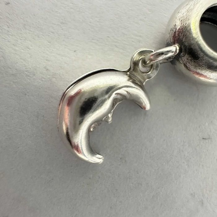 SC045 wiszący charms ze srebra 925 do bransoletki z księżycem 1,5G