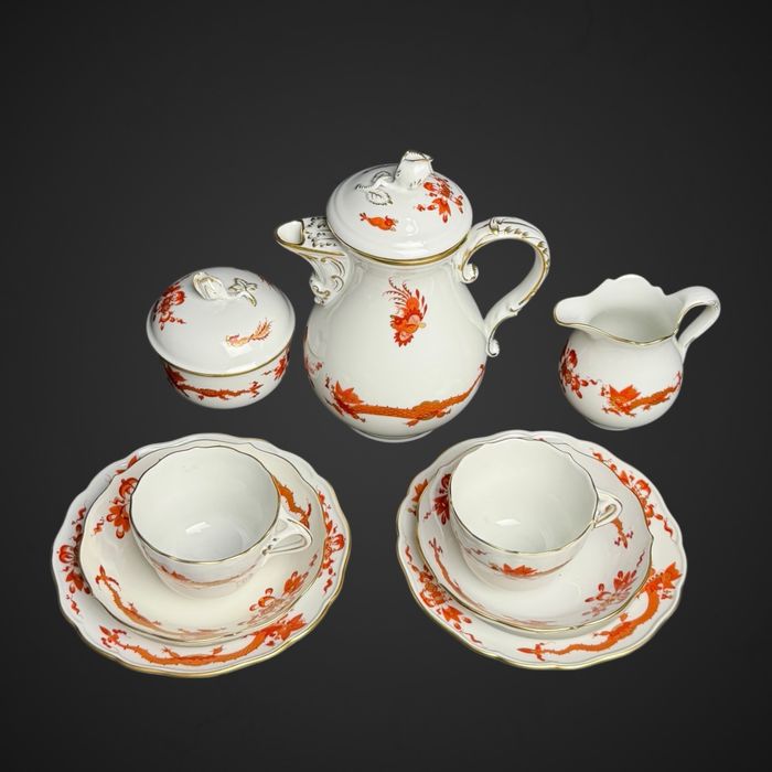 Serwis dla 2 osób miśnia meissen czerwony smok azjatycki B51/101101