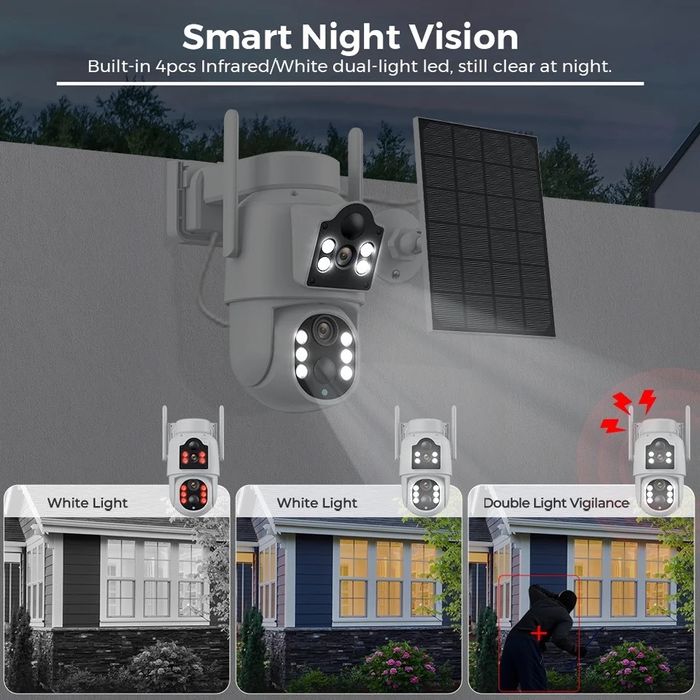 BESDER 8МП автономная WiFi камера с аккумулятором и панелью. ICSee